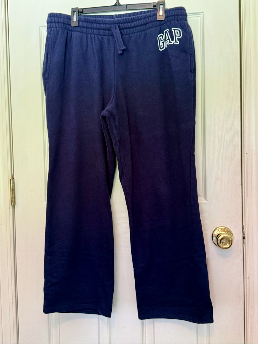 GAP Women’s Navy Blue Sweatpants XL Pull-On Wide Leg 27” Inseam